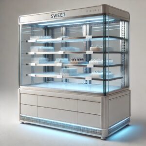 LED Sweet Display Counter with Wheels and Lights