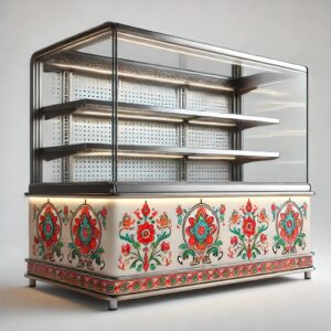 Decorative Sweet Display Counter with Floral Design and LED