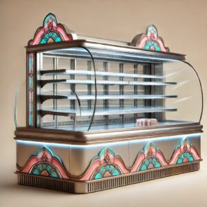 Commercial Sweet Display Counter with LED Glass Shelving