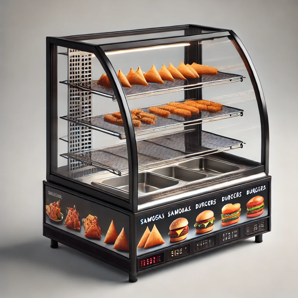 photo of a commercial food display warmer counter