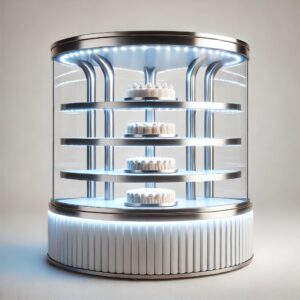 Modern Sweet Display Counter with LED Glass Shelving