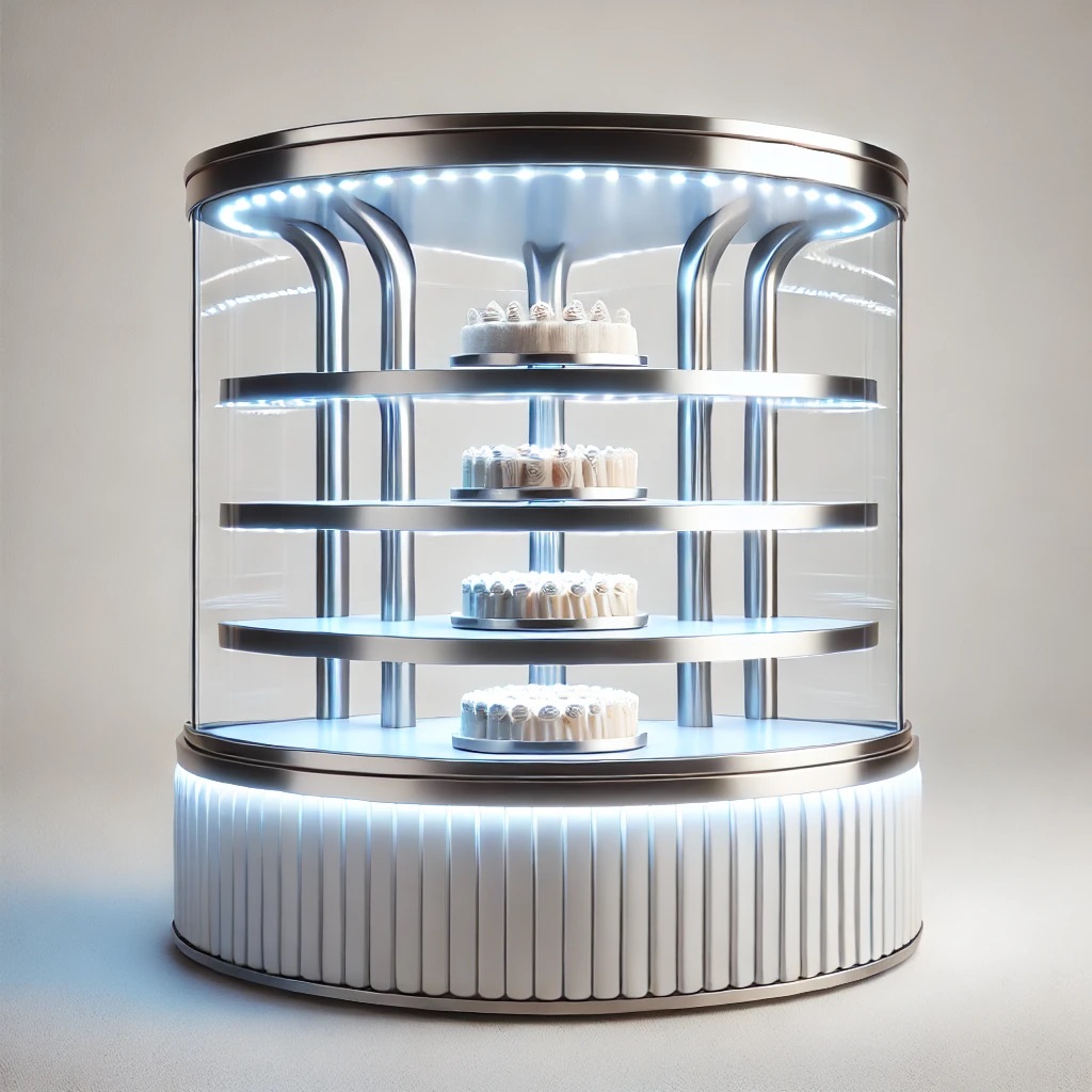 Modern Sweet Display Counter with LED Glass Shelving